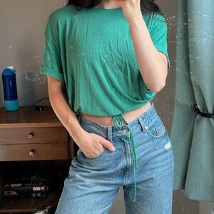 American Eagle Slouchy Waist Tie Tee